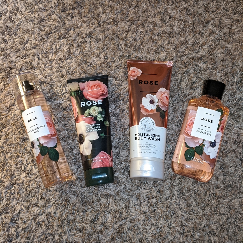 Bath and Body Works Bundle (Rose, 4pcs)